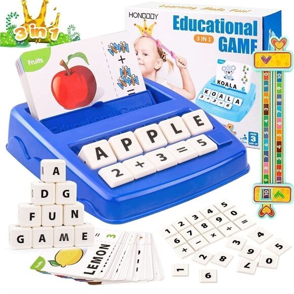 NIB Matching Letter Game with Spelling Math Flash Cards, - Picture 1 of 9